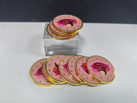 Match My Mood Safe Mode tokens stacked beside a shot glass