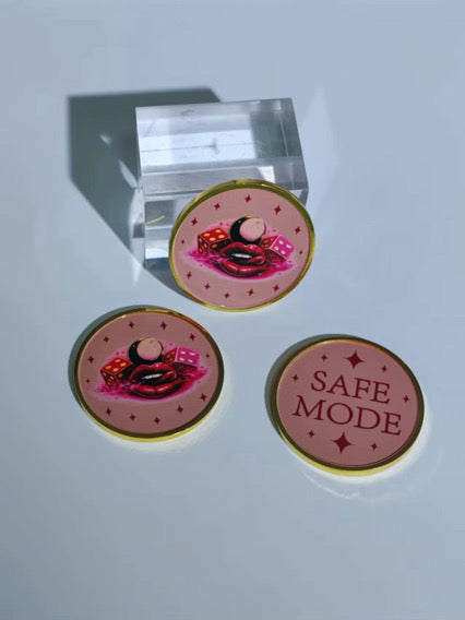 Gold Safe Mode tokens from the Match My Mood party card game